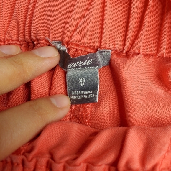 Aerie Coral Pink Paperbag Tie Waist Utility Camp Shorts - Picture 7 of 10